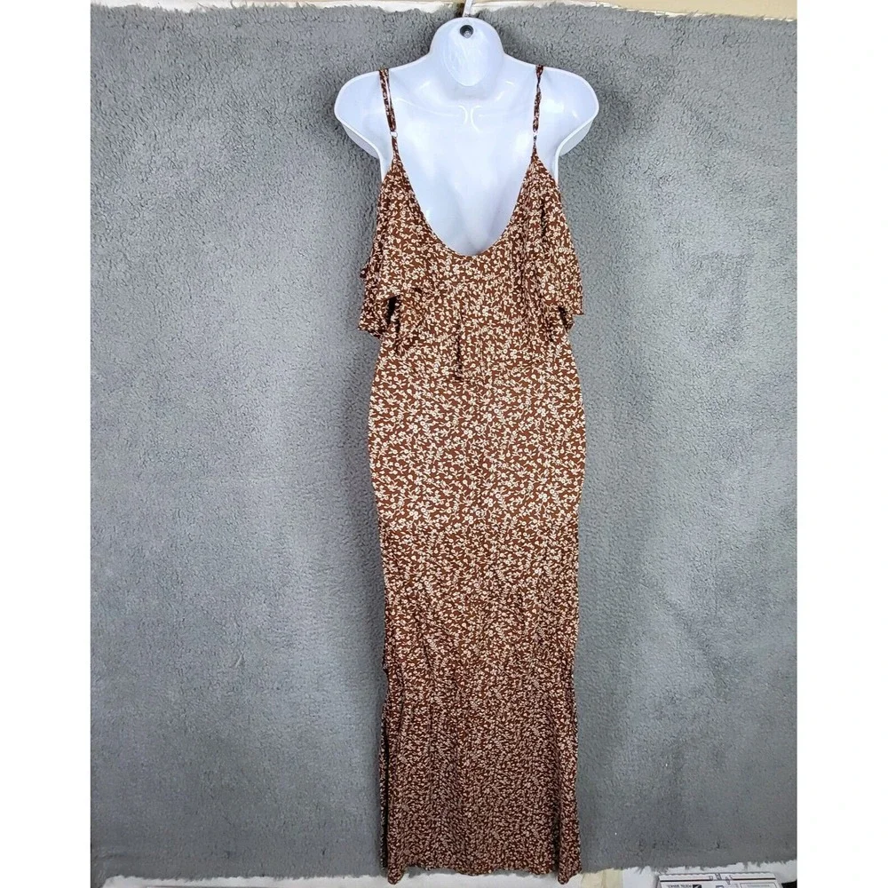 Flynn Skye Dreamy Women's brown white Floral Maxi Dress Size XS